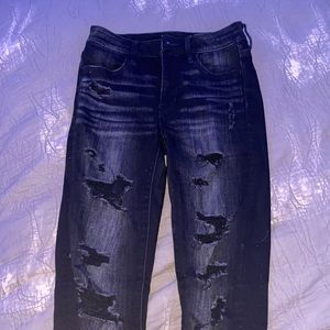 high rise black american eagle jeggings